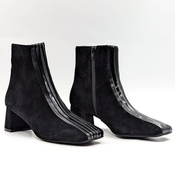 Jeffrey Campbell Women Katlyn Black Suede Leather Retro Vintage 90s Boots size 7 - Picture 1 of 12